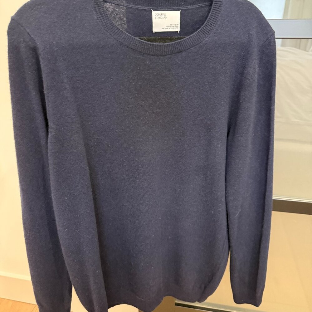 COLORFUL STANDARD 100% Wool Navy Sweater Size L